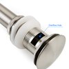 SKOWLL Bathroom Pop Up Vanity Drain Vessel Sink Pop Up Drain Push Button Drain Assembly Drain Stopper with Overflow, Brushed Nickel