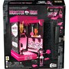 Mega Monster High Action Figure Building Set Draculaura's Boo-k Crypt with 301 Pieces, Book Nook for Collectors