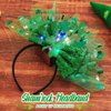 Yean St Patricks Day Bow Headband Irish Shamrock Headbands Light Up Green Hair Bow Accessories for Women and Girls