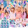 HAPGFS Mermaid Party Favors- Ocean Sea Party Toys Sets for 12 Children Decorations, Goodie Bag Fillers 96 PCS for Kids Summer Party Supplies, Necklace, Bubble Wands Girls Mermaid Birthday Party Favors