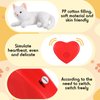 Shappy 2 Pcs Heartbeat Cat Calming Toy Stuffed Plush Warm Pillow Toys Heart Shaped Heartbeat Replacement Soother Heartbeat Simulator, Red Heartbeat for Cat Kitten Dog Anxiety Relief Sleep