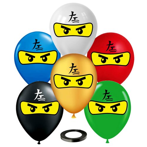 Ninja Superhero 12" Birthday Balloons 30 Pcs | All Ninja Balloons Colors | Premium Latex Ninja Sets Party Supplies Decorations by Vision E.D.