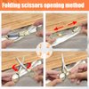 2PCS Folding Scissors, Portable Travel Scissors, Christmas Gift for Men Glasses Shaped Mini Shear Telescopic Cutter, Anti Rust Stainless Steel Scissors for Fishing Sewing (Rose Gold, Gold)- Tiosamd