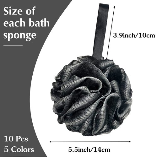 10 Pack Bath Sponge Shower Loofahs 40g,Mesh Pouf Bath Scrunchies Body Wash Puff,Body Scrubber Exfoliating Bath Sponge for Women and Men