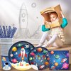 Space Birthday Party Supplies Decorations, Outer Space Theme Paper Plates and Napkins Set for 24 Guests, 120 Pcs Disposable Galaxy Party Dessert Dinnerware