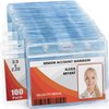 Mifflin-USA Horizontal ID Name Badge Holder (Clear, 3.5x2.25 Inches, 100 Pack), Waterproof and Resealable Plastic Card Holders