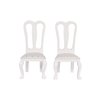 Wooden Dollhouse Dining Chairs, Set of 2, Accent Chairs for Doll Houses, Miniature Furniture, White, Upholstered, for 3 inch to 6 inch Dolls