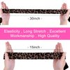 SUPERLOOK 4PCS Lace Melting Bands, Elastic Bands for Wig Edges, Wig Holding Wrap for Edges, Leopard Print (4pcs/pack-jd) (JD325)