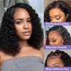 Sungirl Bob Wig Human Hair 13x4 Deep Wave Curly Lace Front Wigs Human Hair For Women Short Bob Human Hair Wig Pre Plucked with Baby Hair Glueless Hair Curly Wigs Nature Hairline 180% Density 10 Inch