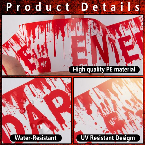 Sfcddtlg 2.5 in x 164 ft Halloween Caution Tape- Halloween Decorations Fright Warning Tapes- Enter If You Dare Creepy Scary Decoration Tape for Halloween Party Haunted House Stairs Outdoor Decoration