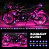 Nilight 12PCS Motorcycle RGB Led Light Kit Waterproof Multi Color Atmosphere Neon Accent Light APP and Remote Control Underbody Light Strips for Harley Davidson Honda Kawasaki Suzuki