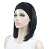 Aimole Short Straight Bob 3/4 Wig with Headband Half Synthetic Wigs Women Hair(Black)