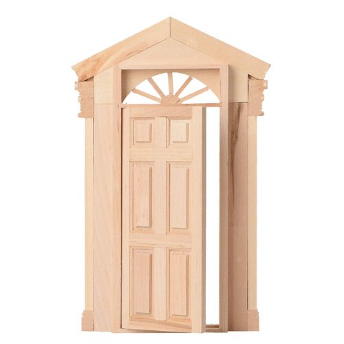 Miniature Wooden Door Minature Dollhouse Miniature Dollhouse Accessories Wood Door Dollhouse Furniture Model Fairy Door House Furniture for 1:12 Dollhouse