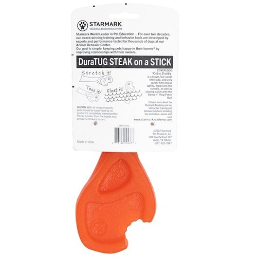Starmark 74200437: DuraTug Dog Toy, Steak On A Stick, Md