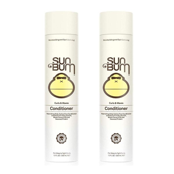 Sun Bum Curls & Waves Conditioner | Vegan and Cruelty Free Moisturizing Hair Treatment for Wavy and Curly Hair | 10 oz | Pack of 2