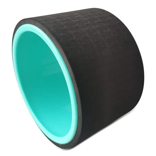 NGT Yoga Wheel 6 inch Yoga Wheel For Back Pain Strongest and Most Comfortable Dharma Yoga Prop Wheel With Free Yoga Bands (6'' black-green)