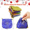 Lzttyee 30Pcs Silk Brocade Embroidered Drawstring Jewelry Pouch Bag Gift Bags Baskets Drawstring Coin Purse (Random Color)