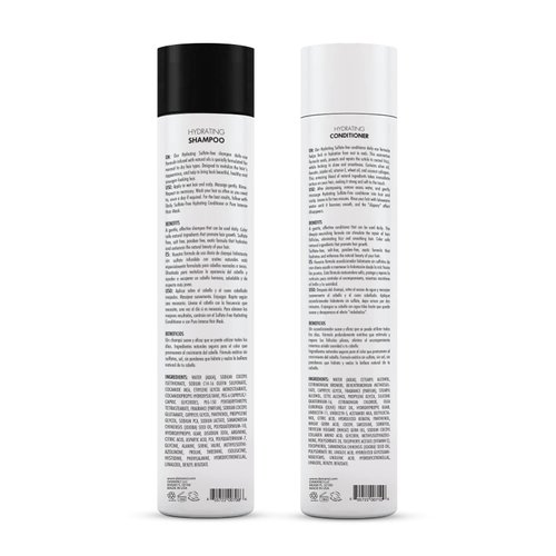 Damanci Hydrating Shampoo and Conditioner Duo, Sulfate Free Shampoo and Conditioner for Dry Hair, with Keratin and Collagen, Paraben and Salt Free (10oz)