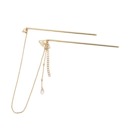 Metal Tassel Hair Sticks Single Chain Hair Forks Vintage Hair Chopsticks Chignon Hair Pins Hair Accessories for Women and Girls, 1 Pack (Gold)