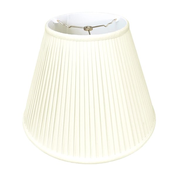 Royal Designs Deep Empire Side Pleat Basic Lamp Shade, Eggshell, 9" x 18" x 14" (BS-728-18EG)