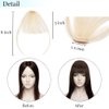Hairro Clip In Bangs Human Hair Extensions Real Clip On Front Fringe Hairpieces Air Side Bangs With Temple Thin Wispy Curtain Bangs Hair Clip Top Hairpiece For Women 5g #60 Platinum Blonde
