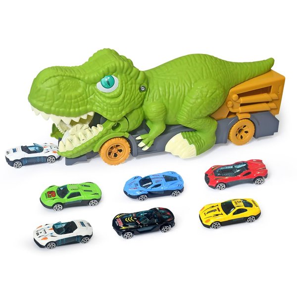 STJOYOPY Dinosaur Transport Cart Toys Dinosaur Devouring Car Game for Kids Slides Car Toys Gift for Boys