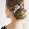 44Pcs Wedding Hair Combs for Brides Pearl Crystal Bridal Hair Accessories Side U Shaped Clips Silver Rhinestone Spiral Hair Pins for Women Bridesmaid Hair Down Headpiece