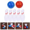 Toyvian 2Set Dollhouse Miniature Bowling Ball Set Miniature Dollhouse Bowling Game Toy Mini Desktop Tabletop Bowling Toy for Dollhouse Decoration Accessories