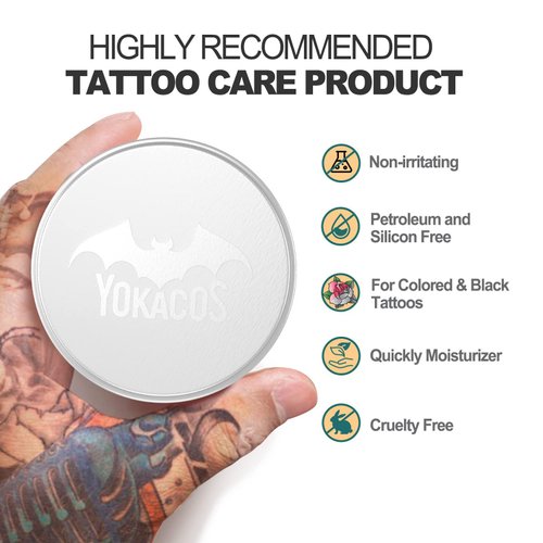 Tattoo Aftercare Balm, Tattoo Color Brighten Cream, Repair, Moisturize and Dynamic New Old Tattoo Ink, Tattoo Supplies Contain Coconut Oil, Rich Natural Essence, 1.76Oz Tattoo Care Ointment