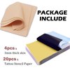 3mm Fake Skin Practice Kit- Urknall 4pcs Tattoo Skin with 20pcs Stencil Paper 3mm Thick Tattoo Practice Skin Double Sides Fake Skin with Tattoo Paper Blank Tattoo Skin Practice