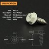 Allkeen White Painted Self Tapping Gutter Screws #8 x 1/2" Hex Head Downspout Sheet Metal Screws, 100 Pieces