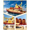 City Jaws Fishing Boat Building Sets with Shark, Fishing Ship Building Kit with 3 Fisherman Minifigures, Christmas Birthday Gifts Toys for Adults Kids, Compatible with Lego Boat, 592 PCS