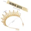 COCIDE Birthday Tiara and Crown for Women, Sash for Girls, Decorations Set, Rhinestone Crystal Hair Accessories for Birth Day Party Headband Cake Toppers