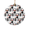 GRAPHICS & MORE Makeup Lipstick Compact Eyeshadow Mascara Drawing Porcelain Holiday Christmas Tree Ornament - 2.8" (7.1 cm)