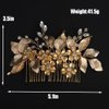 BERYUAN Wedding Gold Rhinestone Hair Comb Gold Flowers Leaves Hair Side Comb Wedding Hair Accessories Vintage Flowers Leaves Crystal Headpiece for Wedding Women