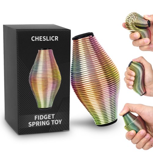 CHESLICR Metal Fidget Spring Toys Adults, Christmas Stocking Stuffer Gift for Teen Boy Men, Stainless Steel Stress Ball Figette Toys Cool Gadget Office Desk ADHD Toys Quiet Anxiety Relief Item