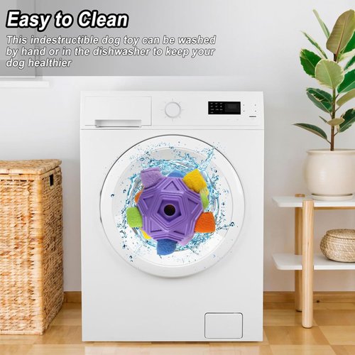 SVIEILLES Furry Fellow Snuffle Ball Interactive Dog Toy with Hidden Treats for Slow Food Training and Playtime Fun Dog Slow Food Training to Relieve Boredom and Stimulating (Purple)