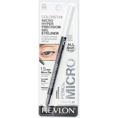 REVLON Gel Eyeliner, ColorStay Micro Hyper Precision Eye Makeup with Built-in Smudger, Waterproof, Longwearing with Micro Precision Tip 1.5mm, 0.01 Oz, White Blanc 219-1 count