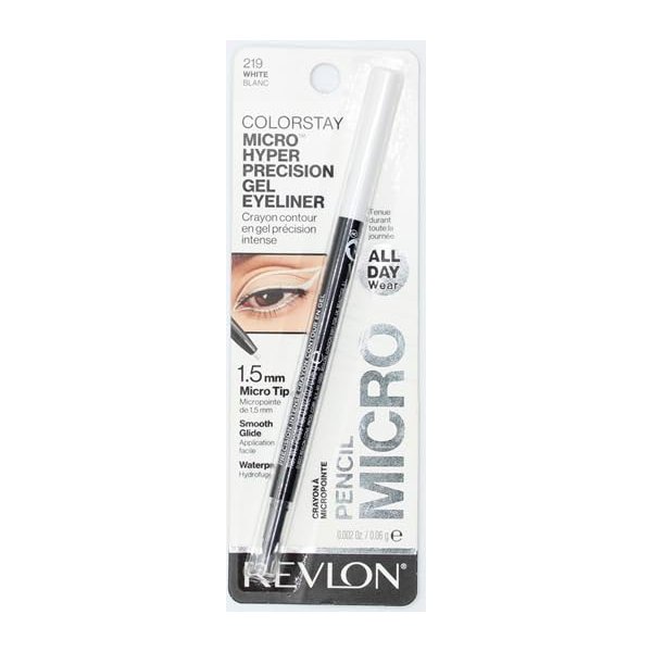 REVLON Gel Eyeliner, ColorStay Micro Hyper Precision Eye Makeup with Built-in Smudger, Waterproof, Longwearing with Micro Precision Tip 1.5mm, 0.01 Oz, White Blanc 219-1 count