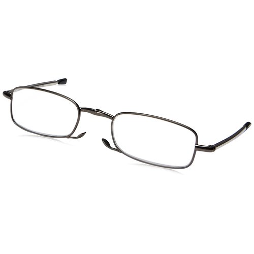 Foster Grant Men's Gideon Rectangular Reading Glasses, Black/Transparent, 64 mm, +1.50