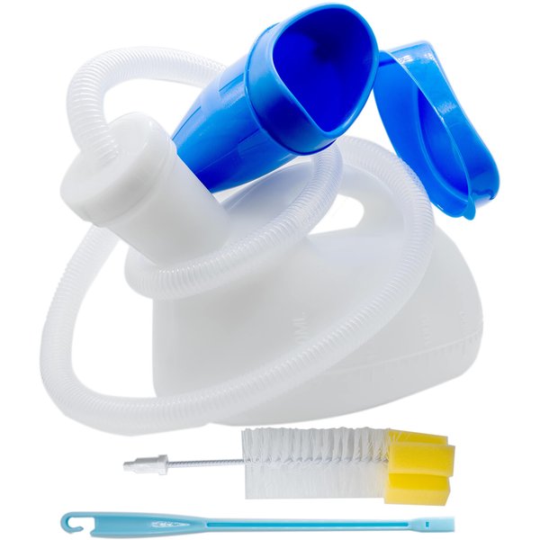 Urinals for Men and Women, 2000ml Portable Urinal Spill Proof Thick Firm Female Male Pee Bottle Urine Collection Container for Elderly Incontinence Home Hospital Emergency Camping Car Travel (White)