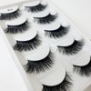 Real Mink Lashes Pack Natural Fluffy Wispy Dramatic 3D Mink Eyelashes Set 5 Pairs （A19）