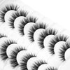 Happy Heartbeat 3D Clear Band Lashes 15mm Natural Soft Faux Mink Lashes C Curl Cat Eye Wispy Fake Eyelashes Reusable False EyeLashes 7 Pairs (No.212)