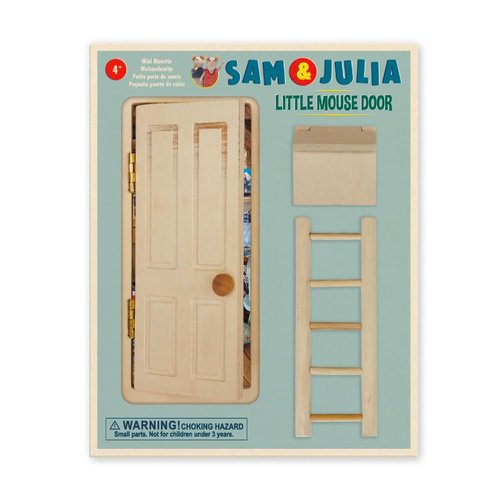 The Mouse House - Mouse Door Kit for Children's Room - Miniature Wall Door for Playing and Dreaming - Craft Kit with Wooden Door, Ladder, Mailbox, Decorative Items for Playing Mouse Mail