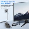 19V Power Supply Cord for Asus 22'' 23'' 24'' 27'' Tuf Gaming Monitor VG245H VG248QG VG259QM VG27AQ VG278QR VG279 VG27WQ VG289 VG32VQ,ROG Monitor Strix XG27AQ Swift PG27AQ PG32UC AC Adapter Charger