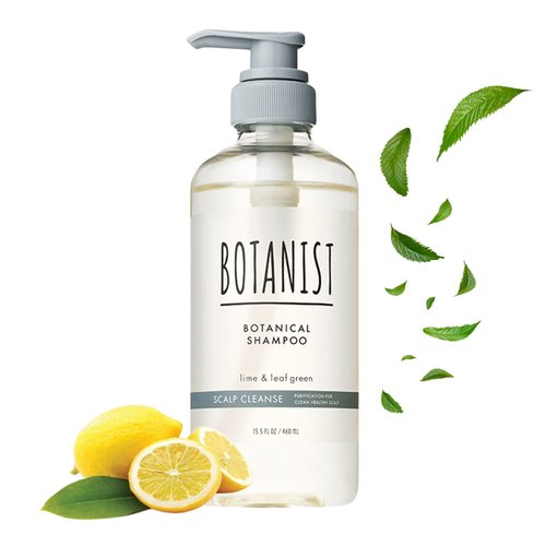 BOTANIST Japanese Organic & Natural Shampoo for Greasy Scalp, Nourish Scalp & Hair Shampoo with Pump for Women & Men for Scalp Cleanse, Sulfate & Silicone Free, New Lime & Leaf Green 460 mL/16.2 fl Oz