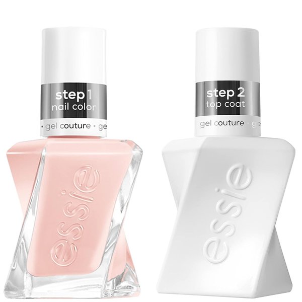 Generic Essie Gel Couture Longwear Nail Polish Kit, Sheer Nude Pink, Top Coat + Fairy Tailor 0.46 fl oz each