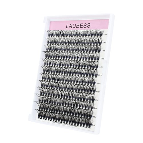 Lash Clusters Extensions 14-18mm Mixed Long Individual Lashes Natural Look DIY Eyelash Extension Supplies D Curl Faux Mink Cluster Lashes (20D-0.07D-14-18mm)