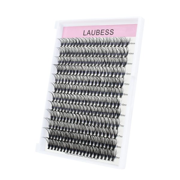 Lash Clusters Extensions 14-18mm Mixed Long Individual Lashes Natural Look DIY Eyelash Extension Supplies D Curl Faux Mink Cluster Lashes (20D-0.07D-14-18mm)