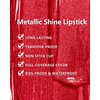 MAKI YIKA 3Pc Metallic Lipstick Long Lasting Pink Brown Red Glitter Lipsticks High Shine Lipstick No Smudge No Transfer Liquid Lip Gloss (Pink/Brown/Red)
